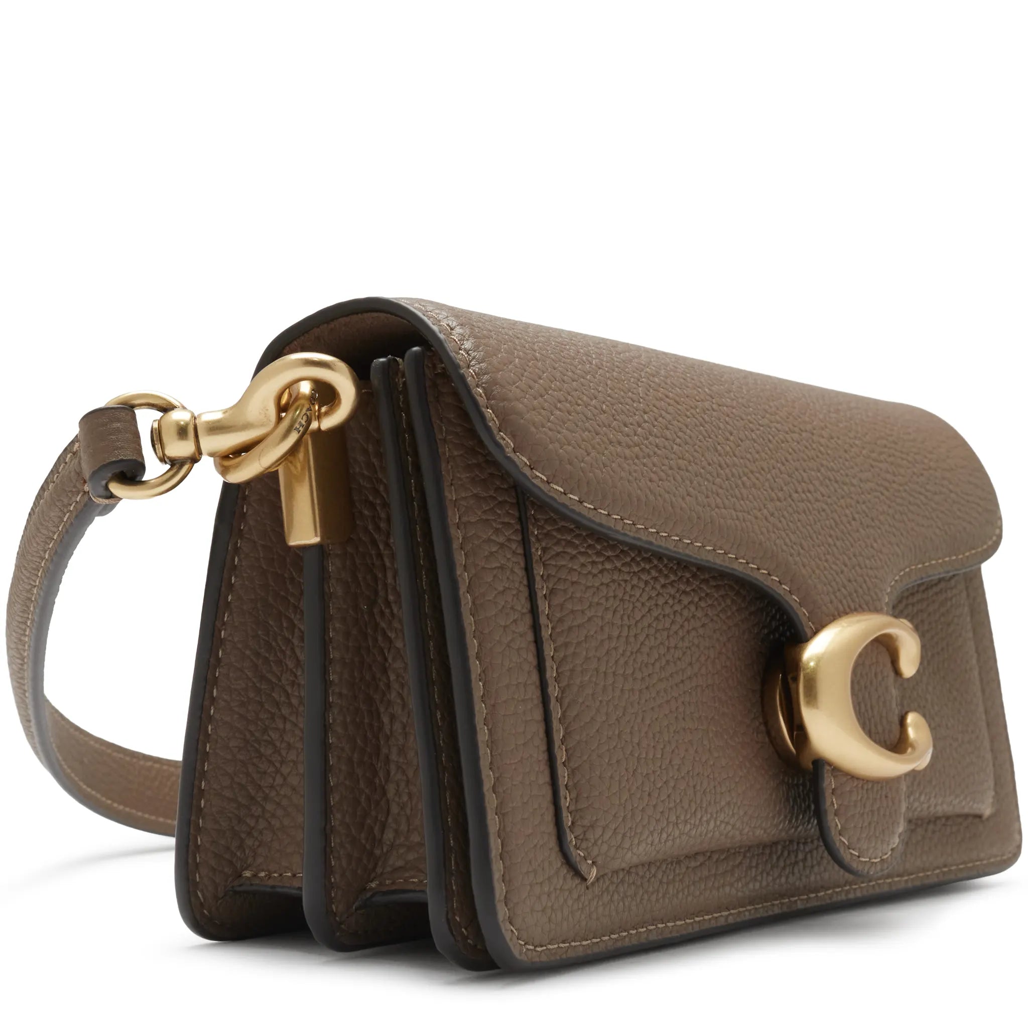 Side View of Coach Tabby 20 Dark Stone Shoulder Bag CY201
